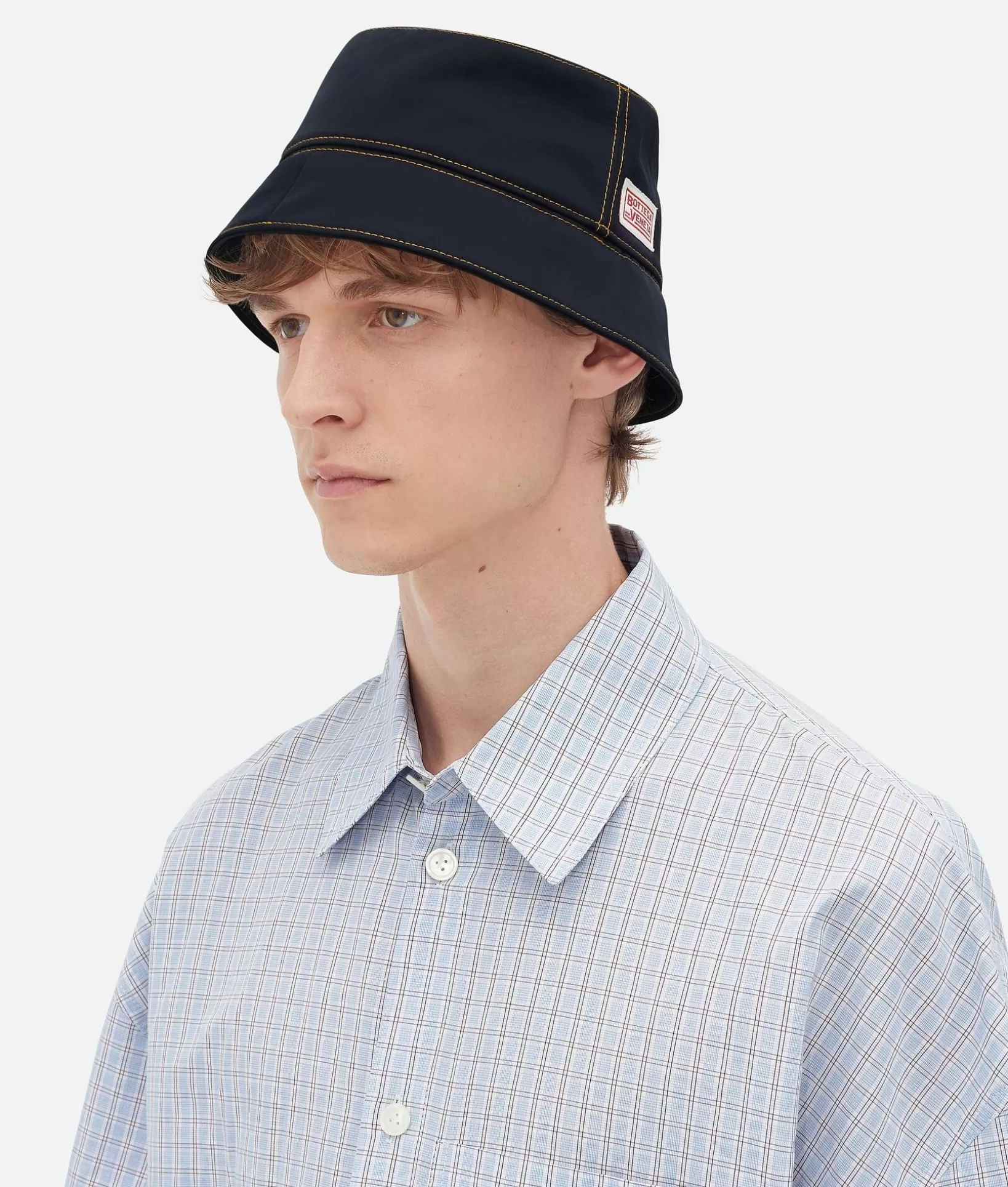 Hats>Bottega Veneta Tech Nylon Bucket Hat Navy