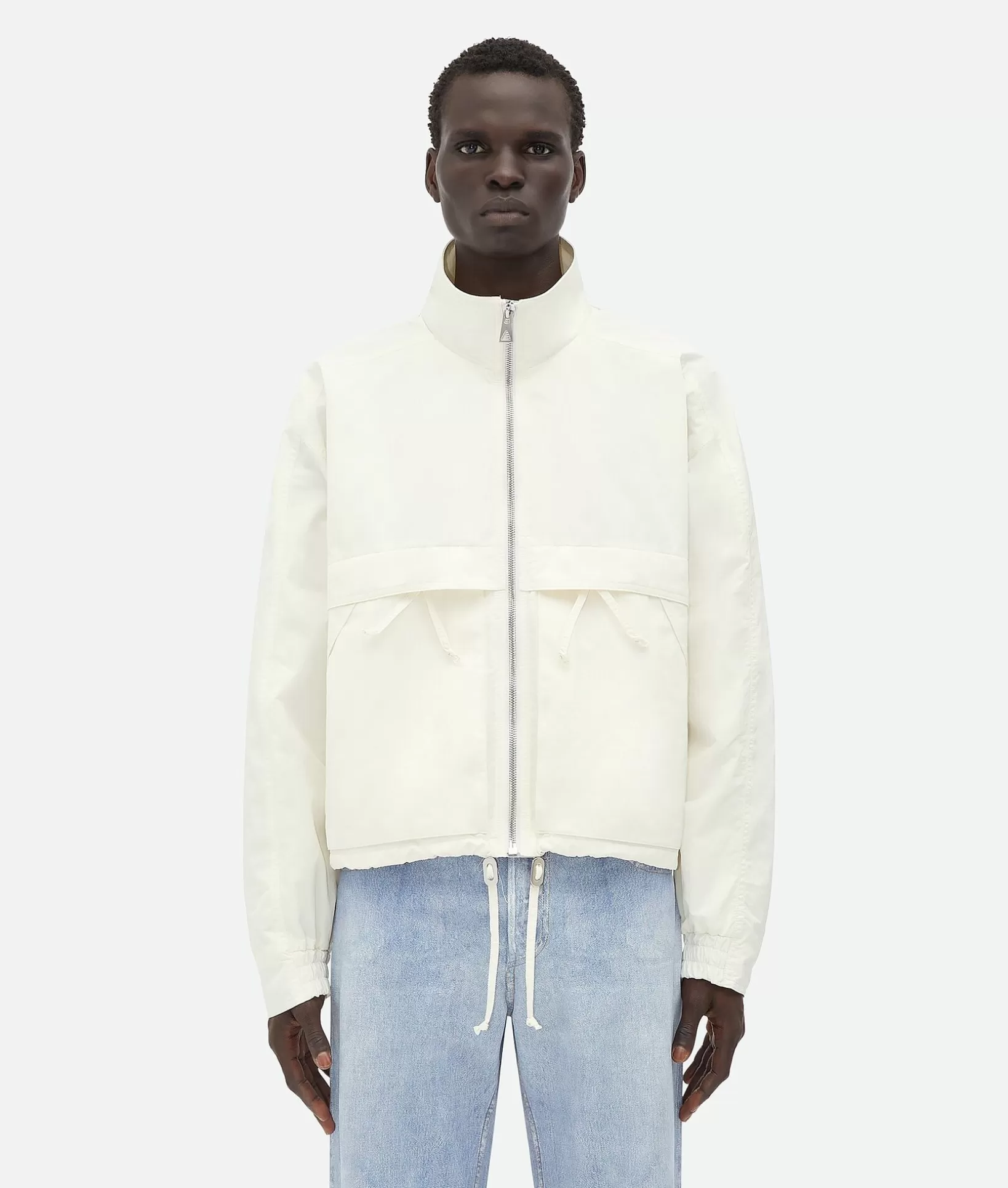 Jackets>Bottega Veneta Tech Nylon Jacket Chalk