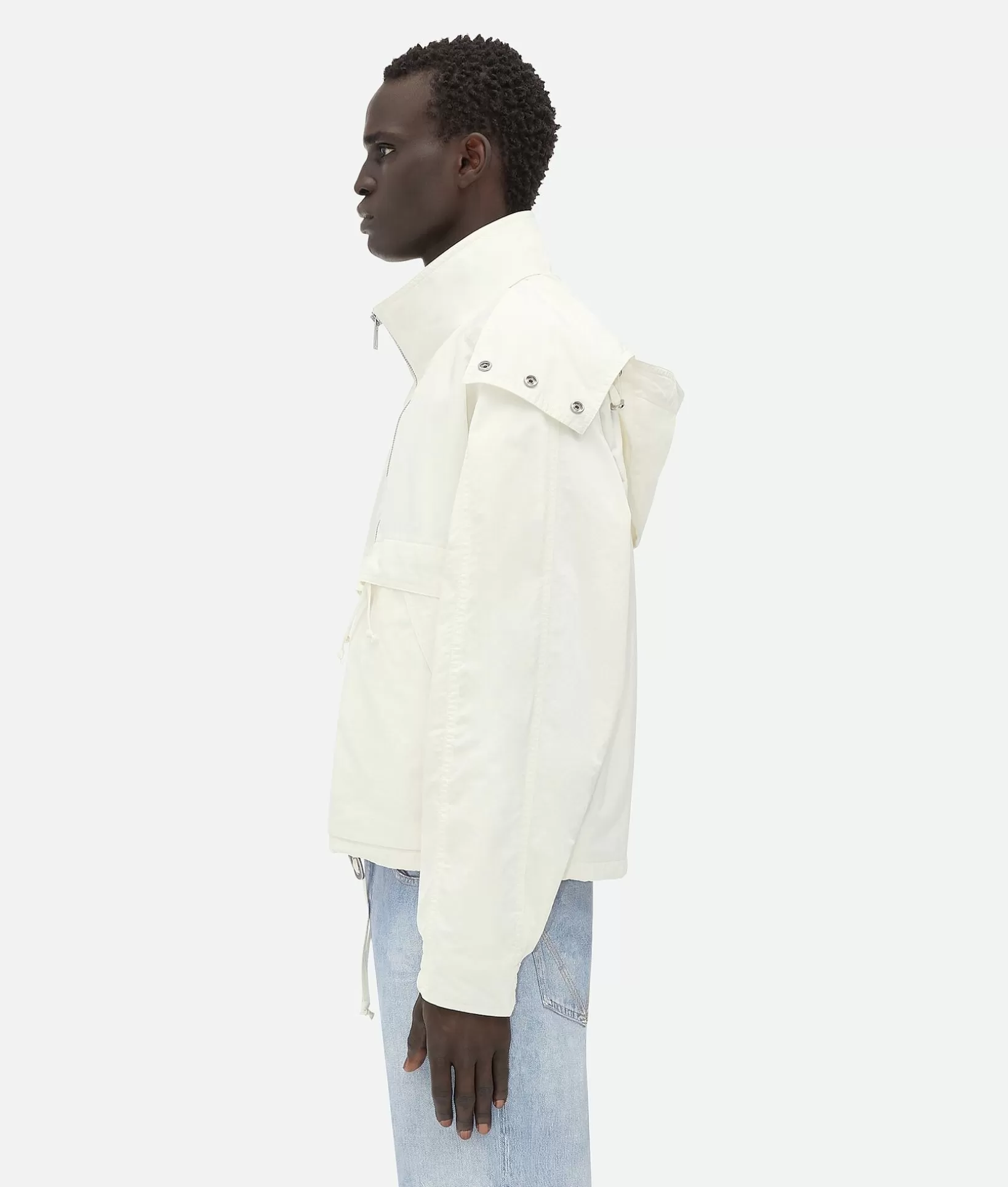 Jackets>Bottega Veneta Tech Nylon Jacket Chalk