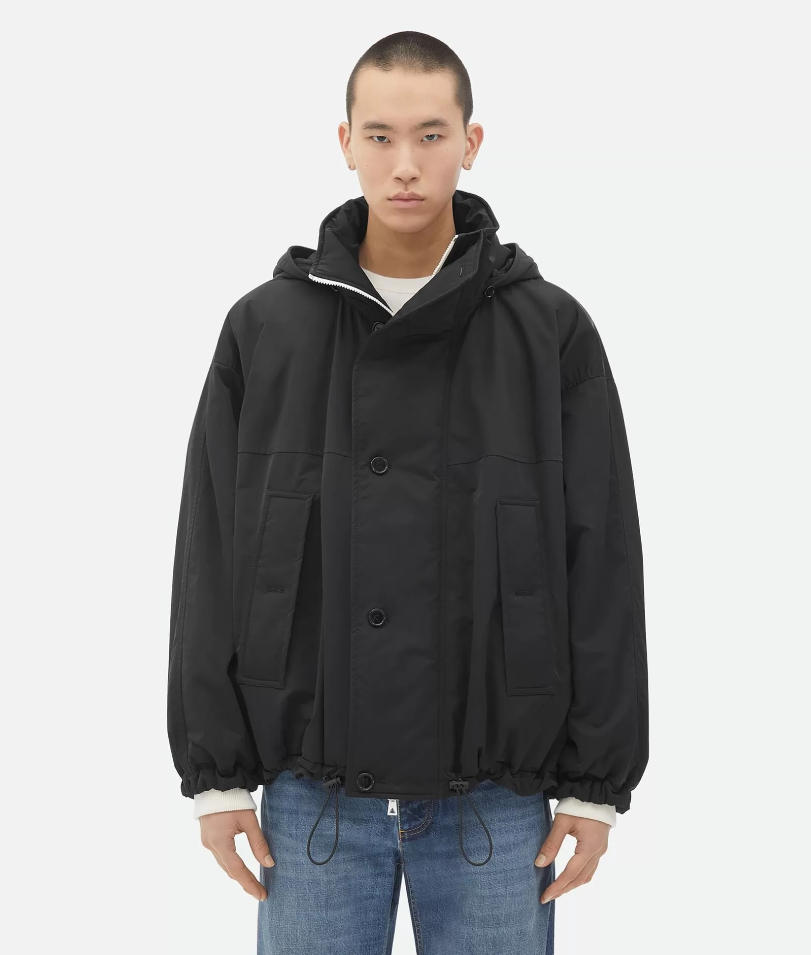 Jackets>Bottega Veneta Tech Nylon Padded Jacket Black