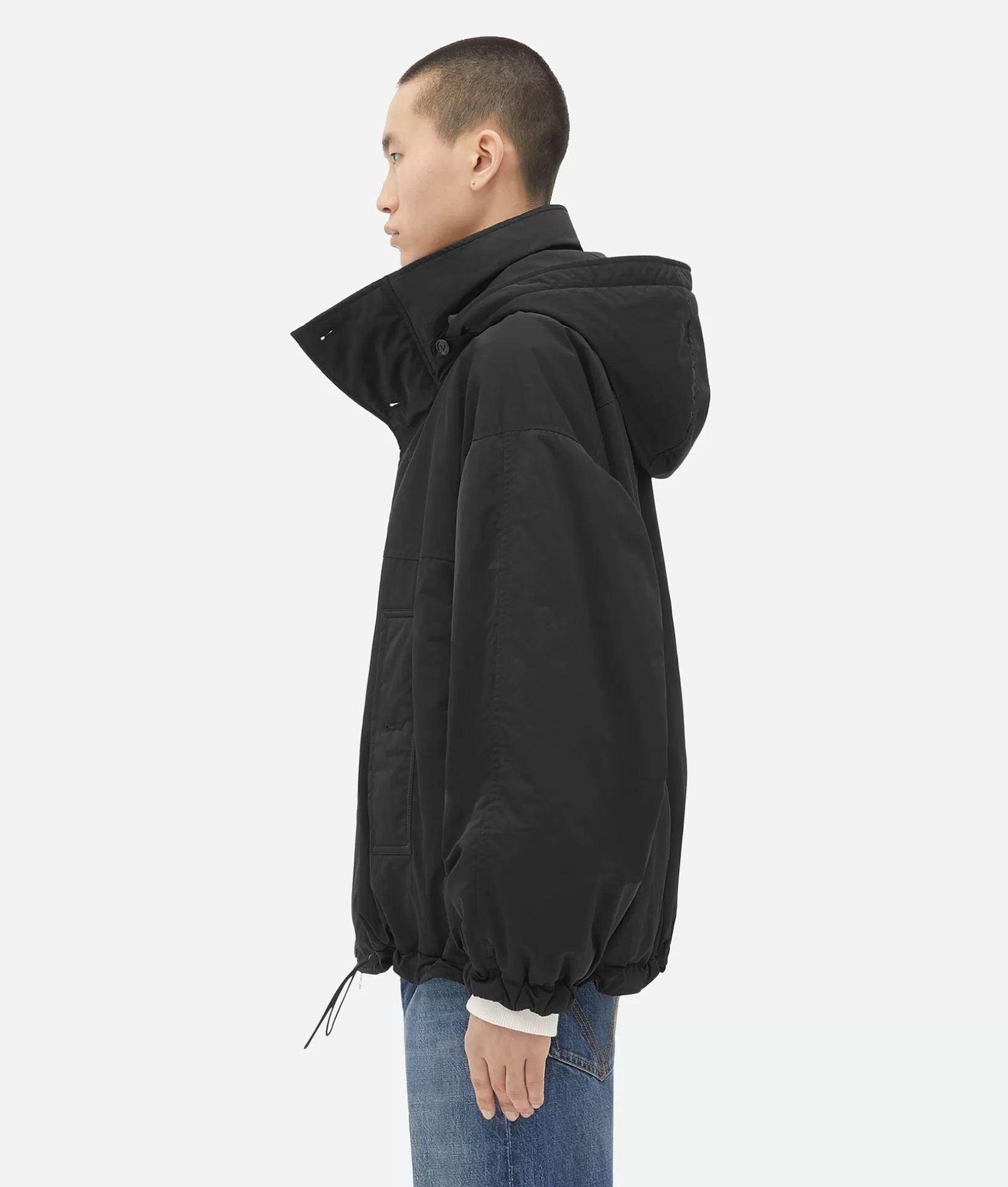 Jackets>Bottega Veneta Tech Nylon Padded Jacket Black