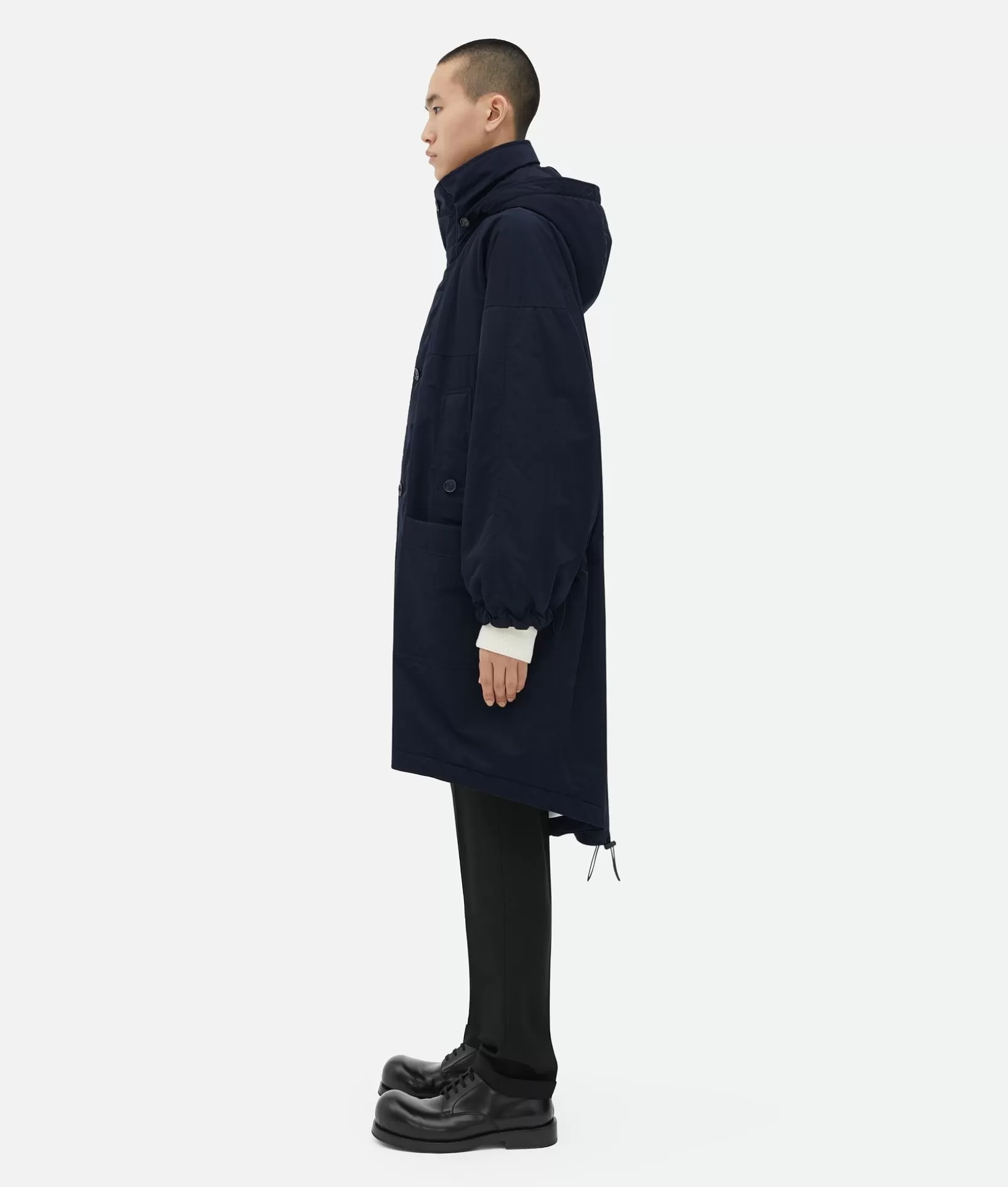 Coats>Bottega Veneta Tech Nylon Padded Parka Dark navy