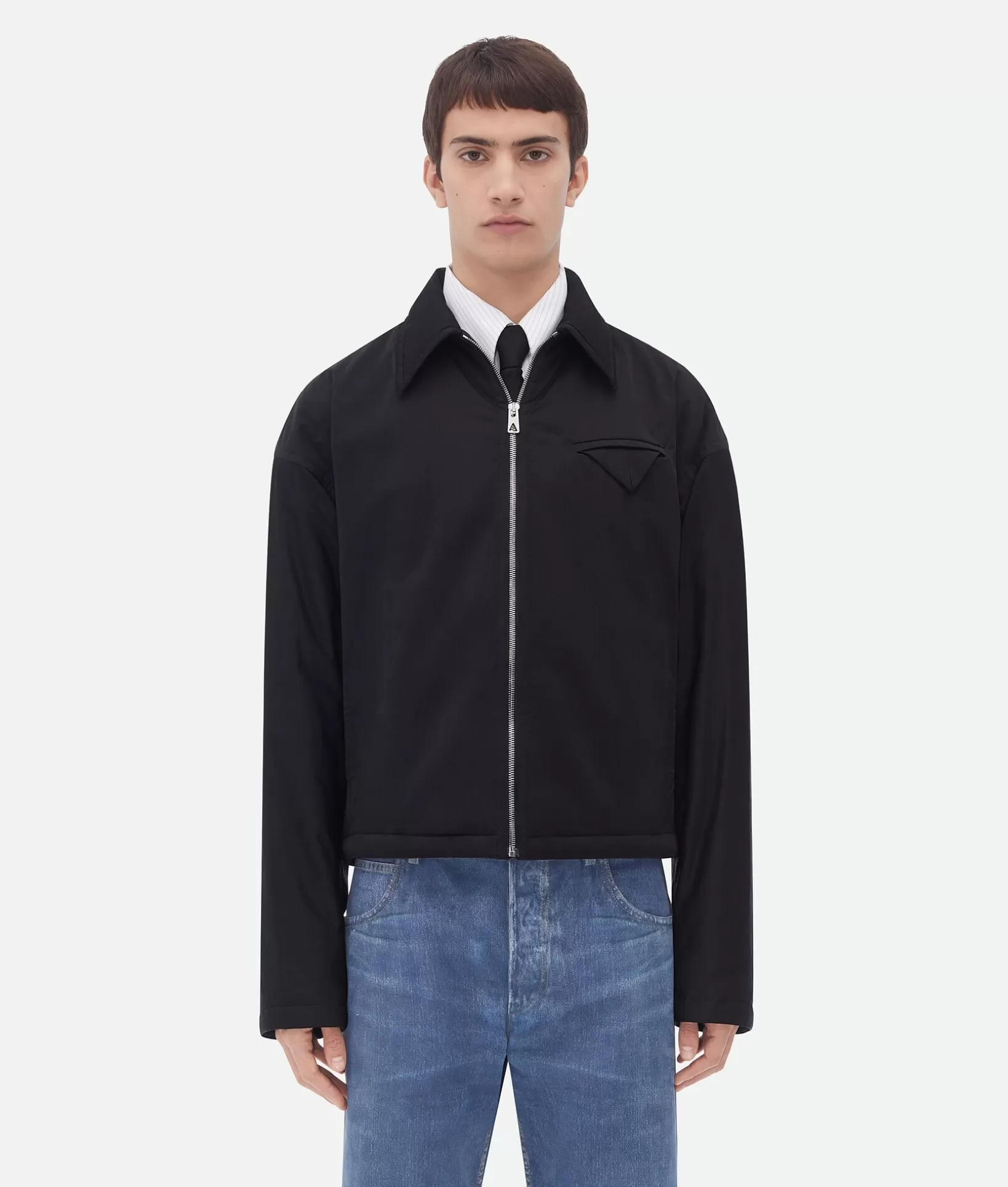 Jackets>Bottega Veneta Tech Nylon Puffer Blouson Black