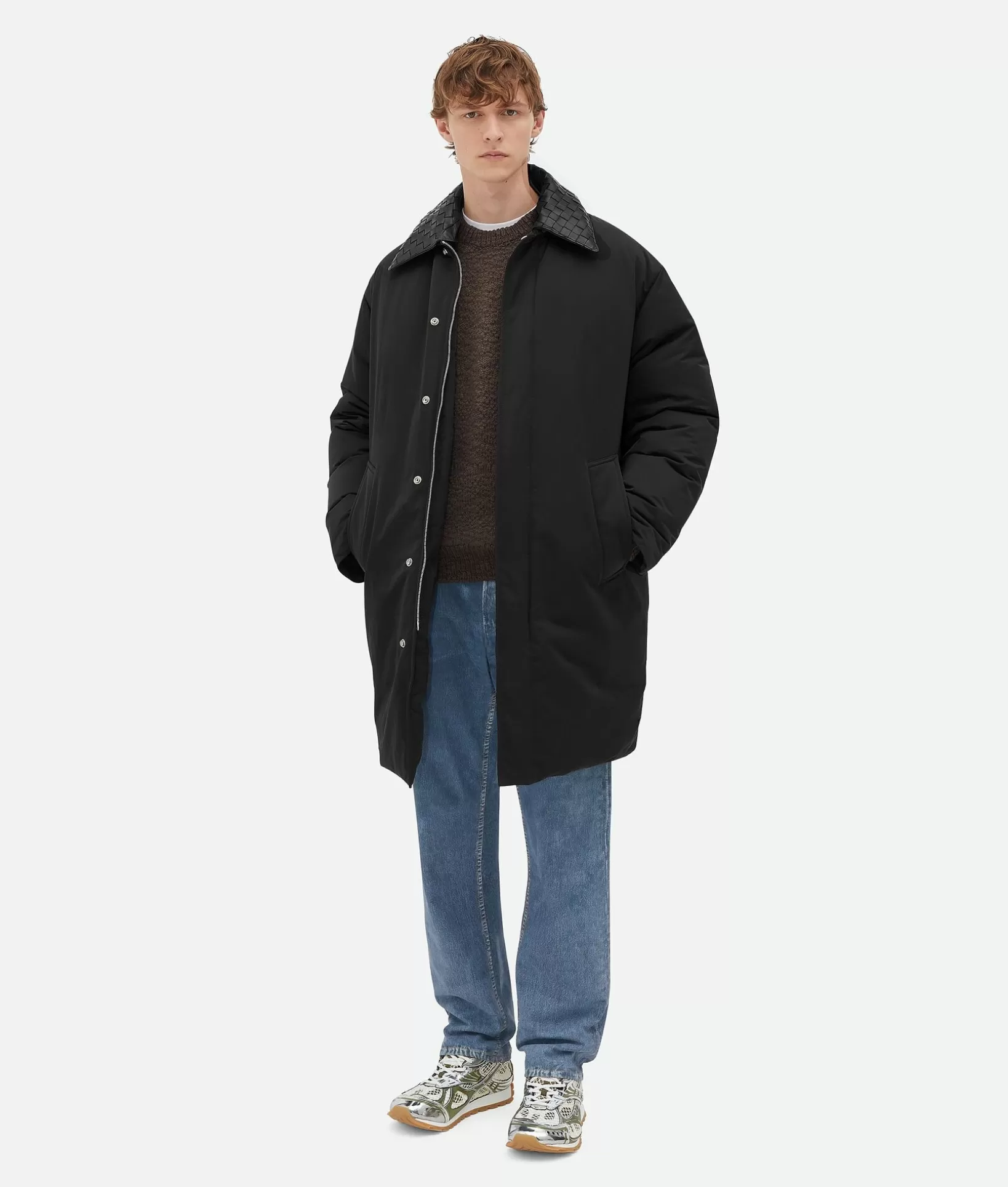 Jackets>Bottega Veneta Tech Nylon Puffer Jacket Black