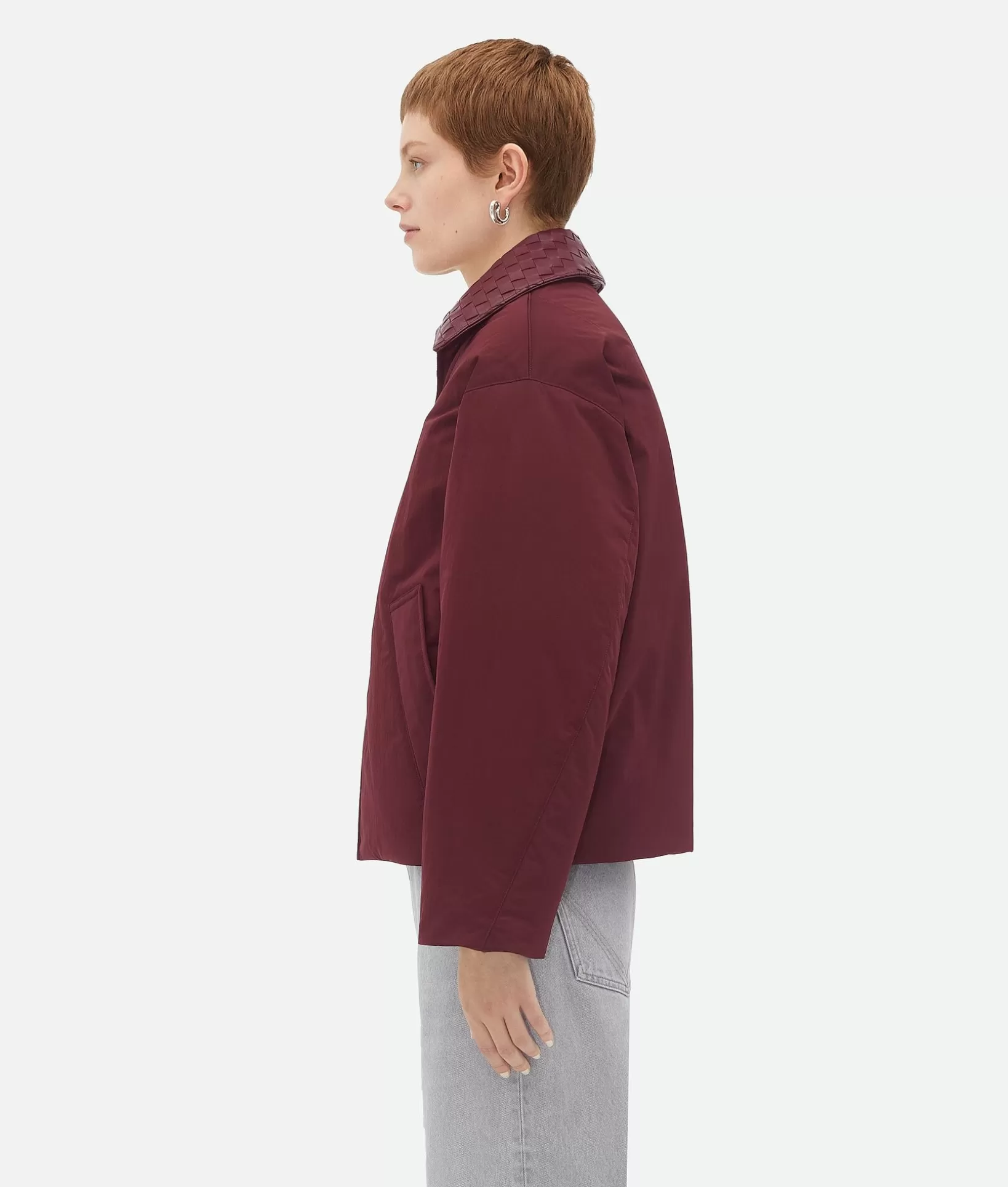 Jackets>Bottega Veneta Tech Nylon Puffer Jacket Barolo