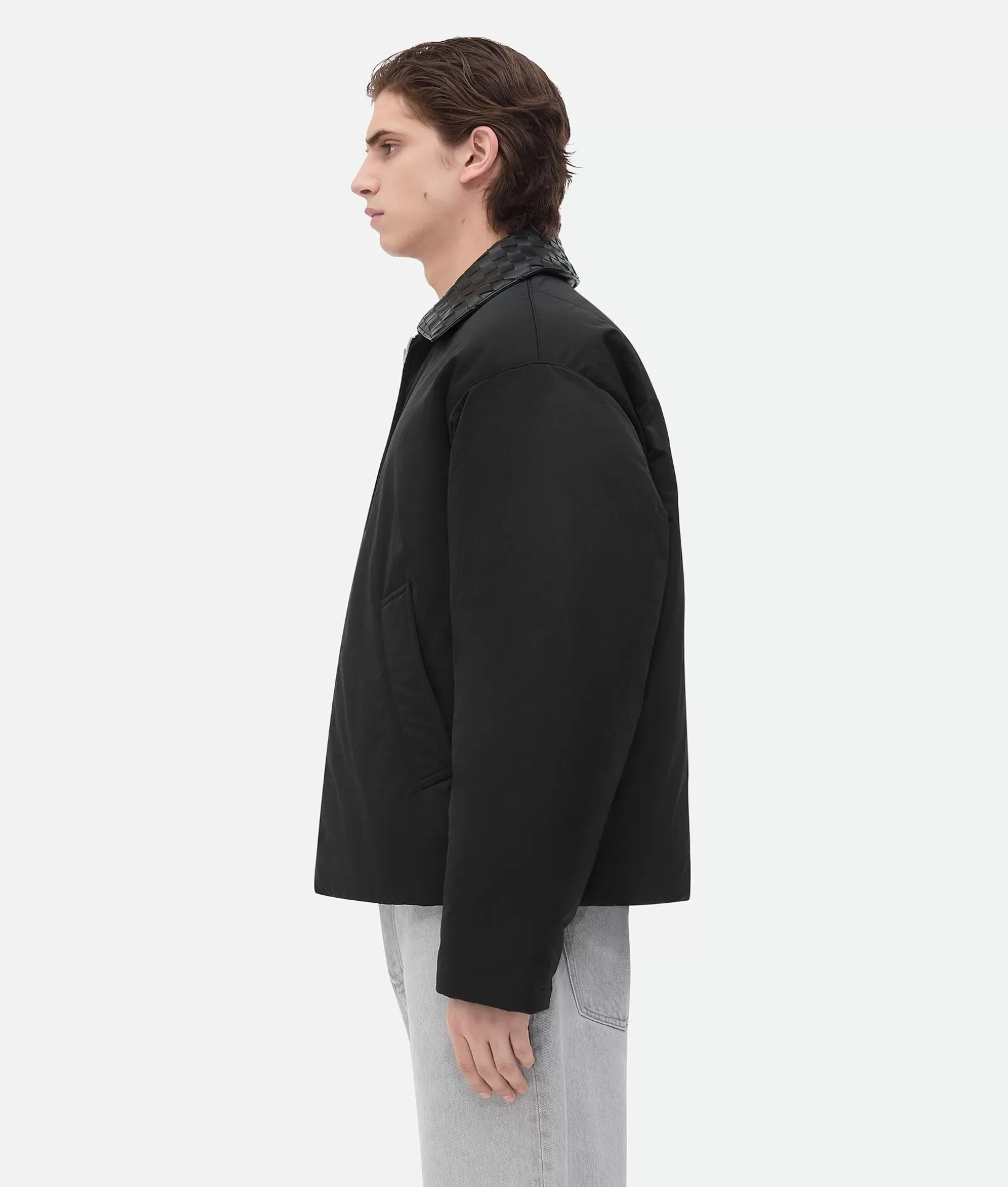 Jackets>Bottega Veneta Tech Nylon Puffer Jacket Black