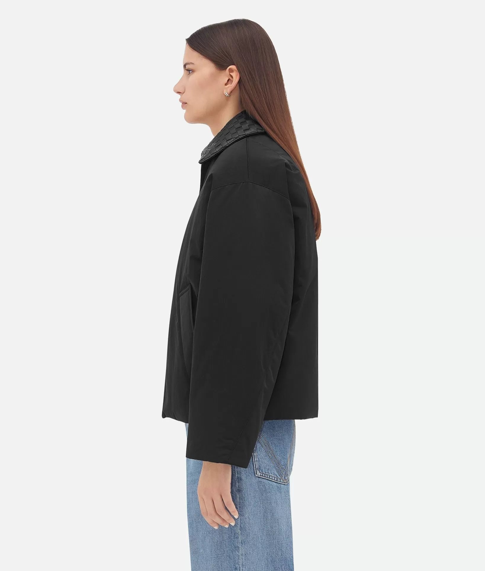 Jackets>Bottega Veneta Tech Nylon Puffer Jacket Black