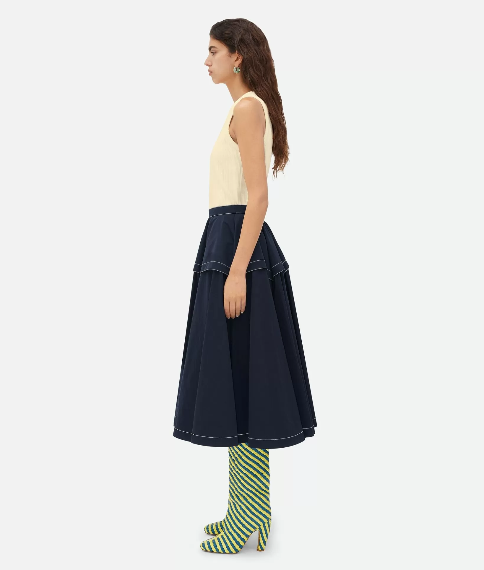 Skirts>Bottega Veneta Tech Nylon Skirt Navy