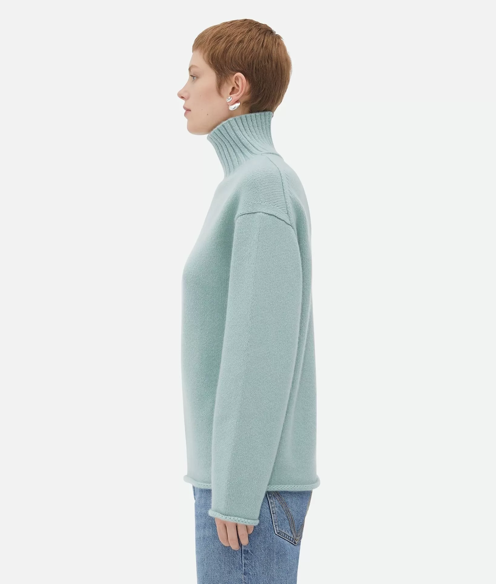 Knitwear>Bottega Veneta Textured Cashmere Jumper Mint