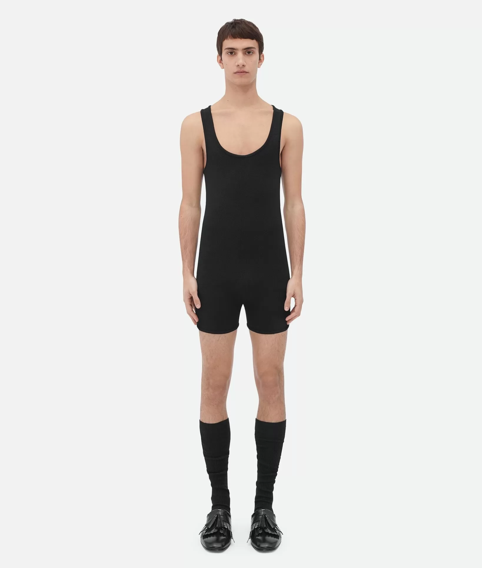 Knitwear>Bottega Veneta Textured Nylon Body Black