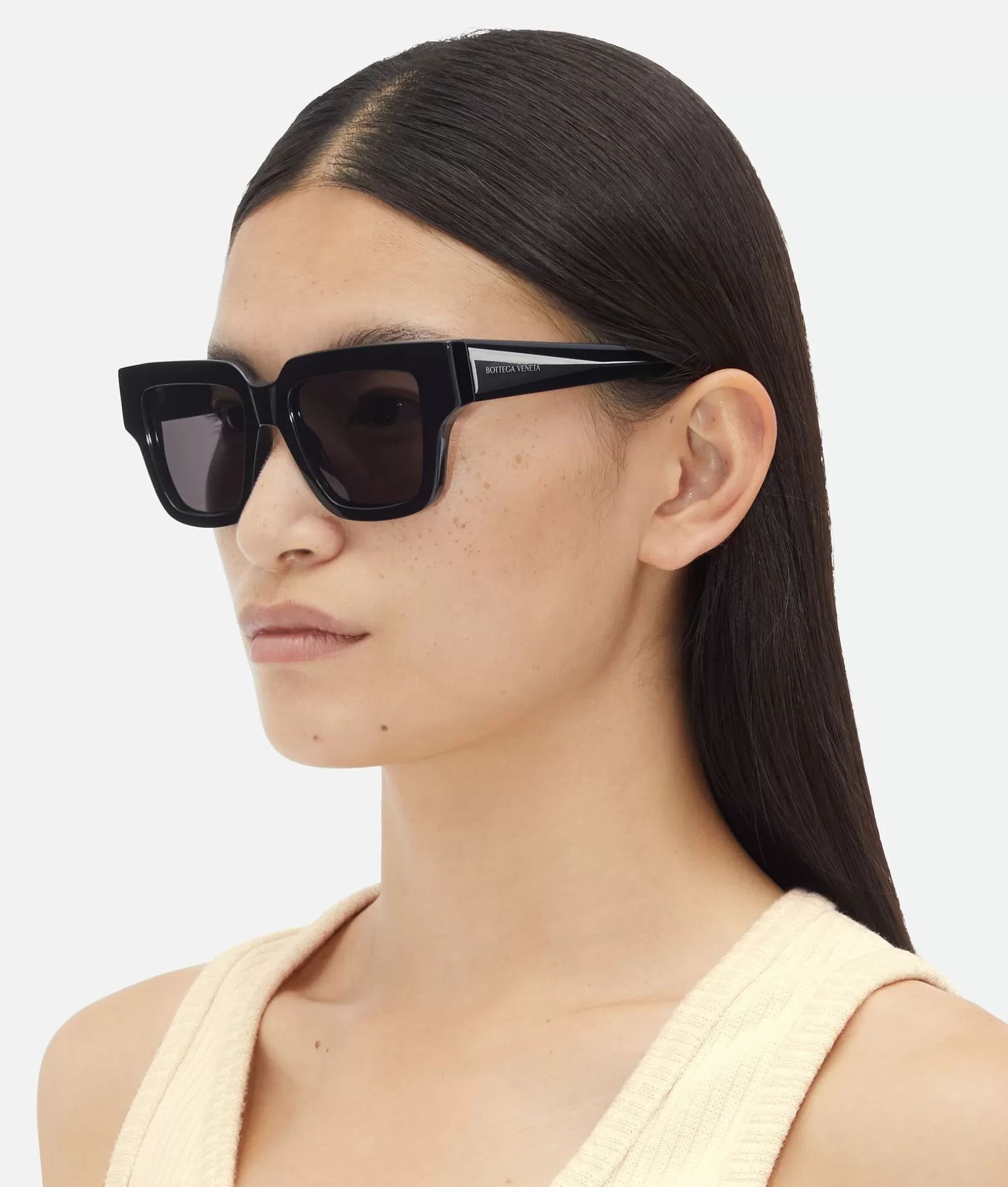 Sunglasses | Sunglasses>Bottega Veneta Tri-Fold Square Sunglasses Black/grey