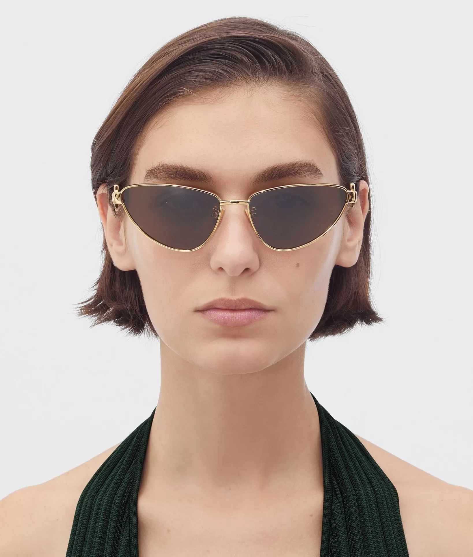 Sunglasses | Sunglasses>Bottega Veneta Turn Cat-Eye Sunglasses Gold / Brown