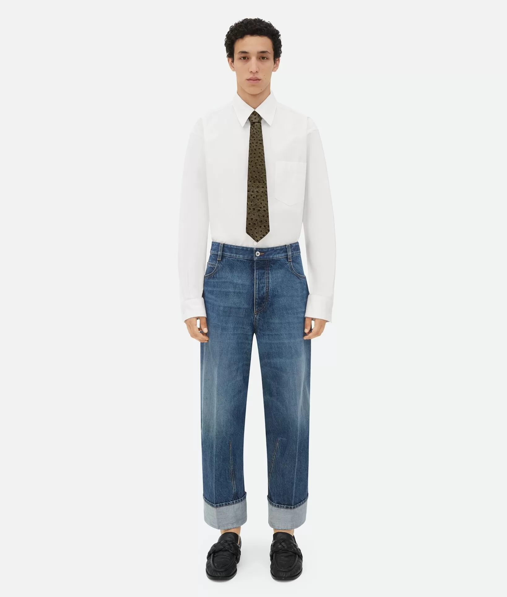 Denim | Trousers And Shorts>Bottega Veneta Turn Up Denim Mid blue