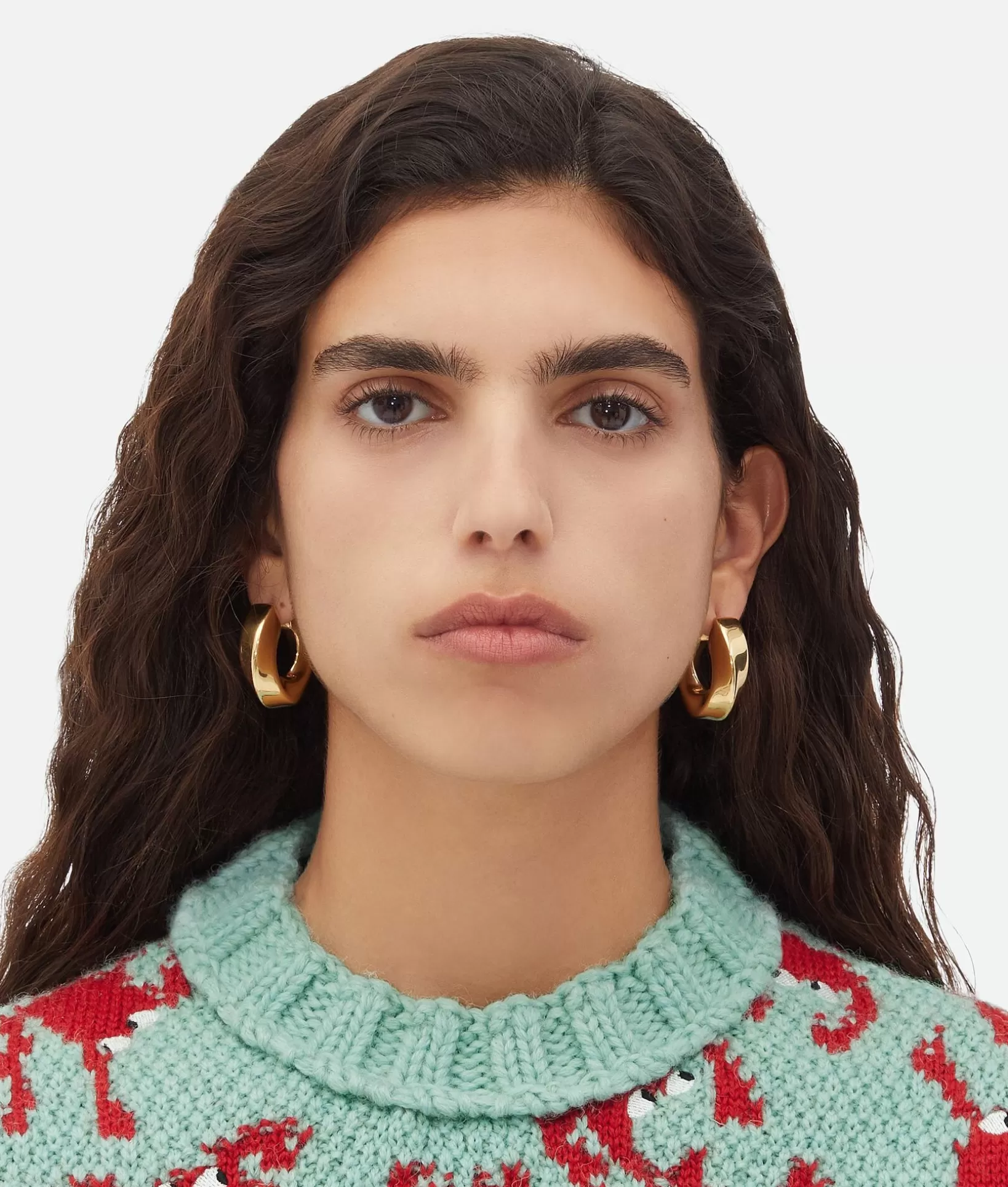 Earrings>Bottega Veneta Twist Hoop Earrings Yellow gold