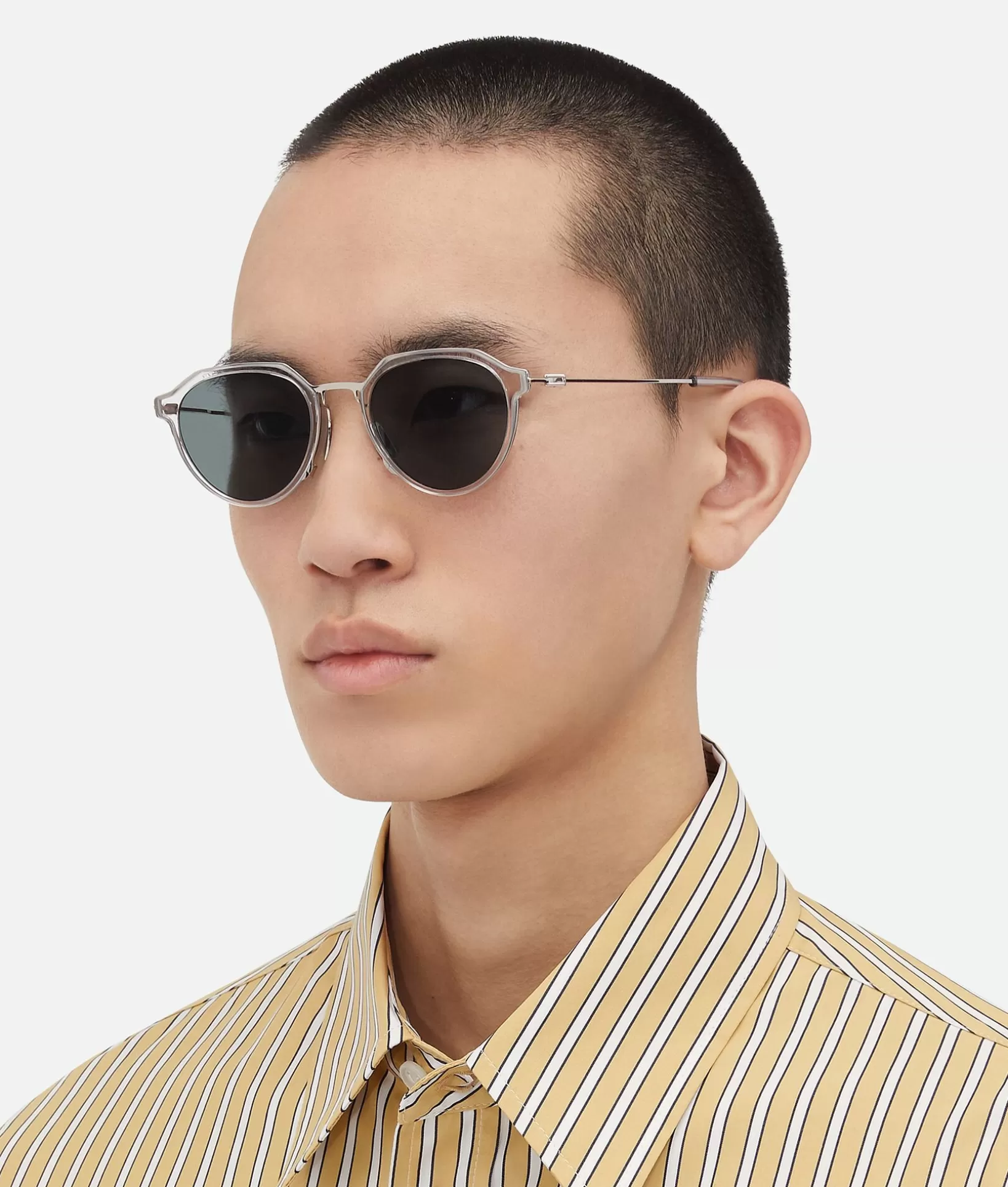 Sunglasses | Sunglasses>Bottega Veneta Ultrathin Panthos Sunglasses Grey/green