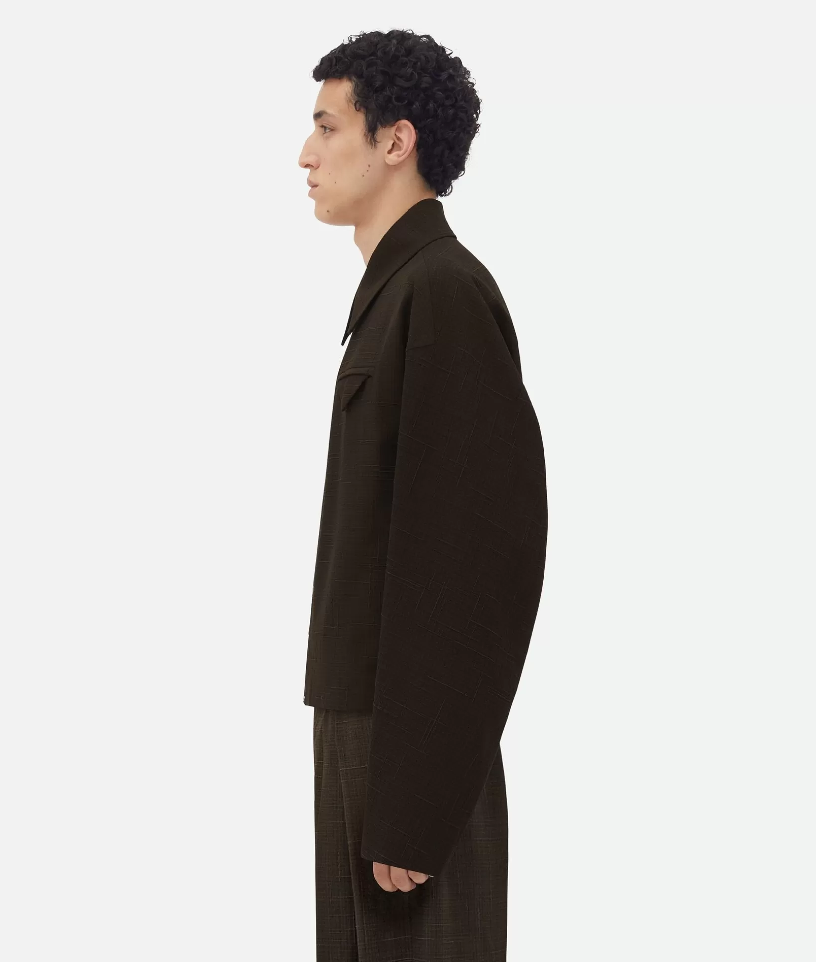 Jackets>Bottega Veneta Viscose And Silk Criss-Cross Kimono Jacket Fondant / Black melange