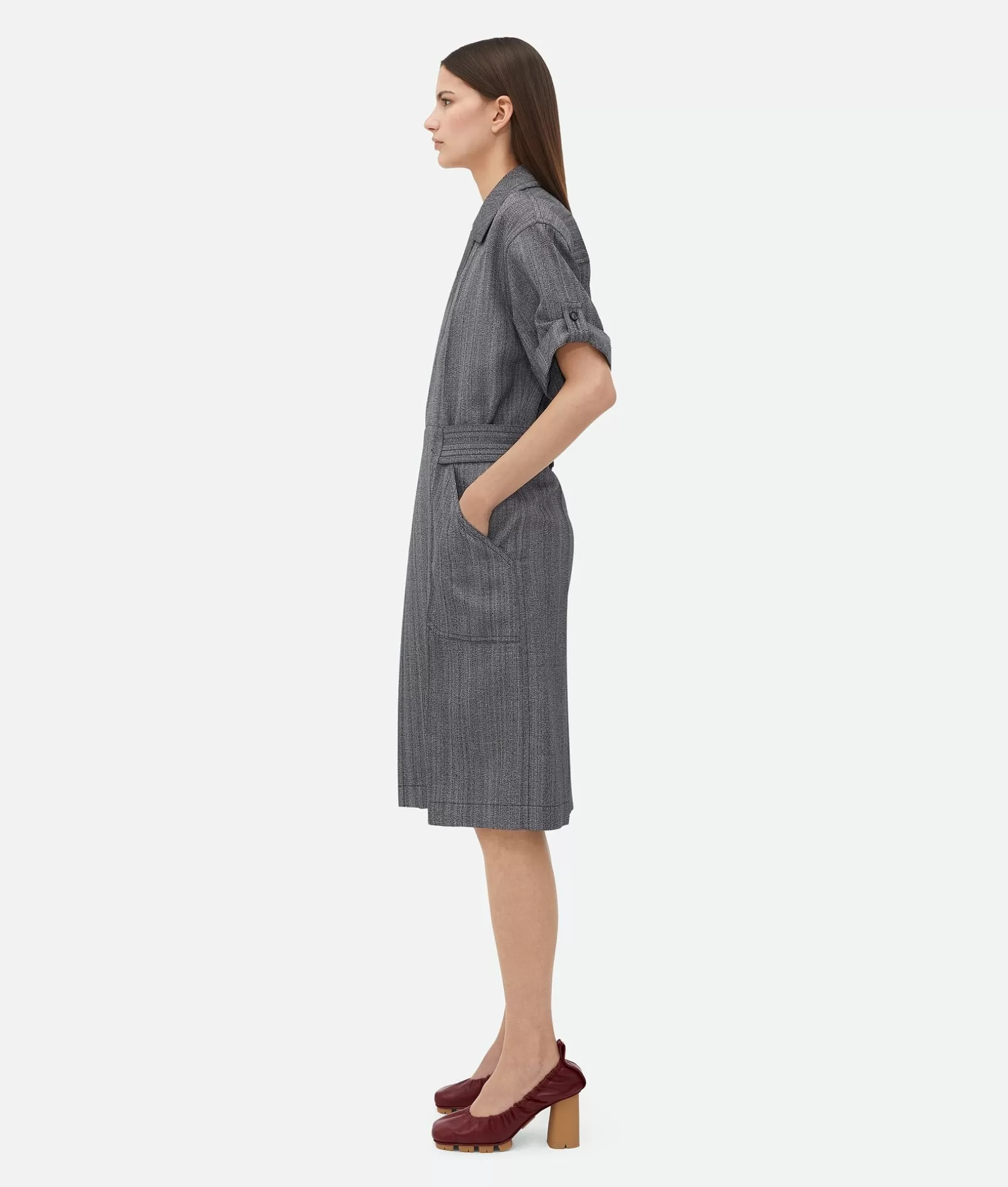 Dresses>Bottega Veneta Viscose And Silk Dress Charcoal/nickel