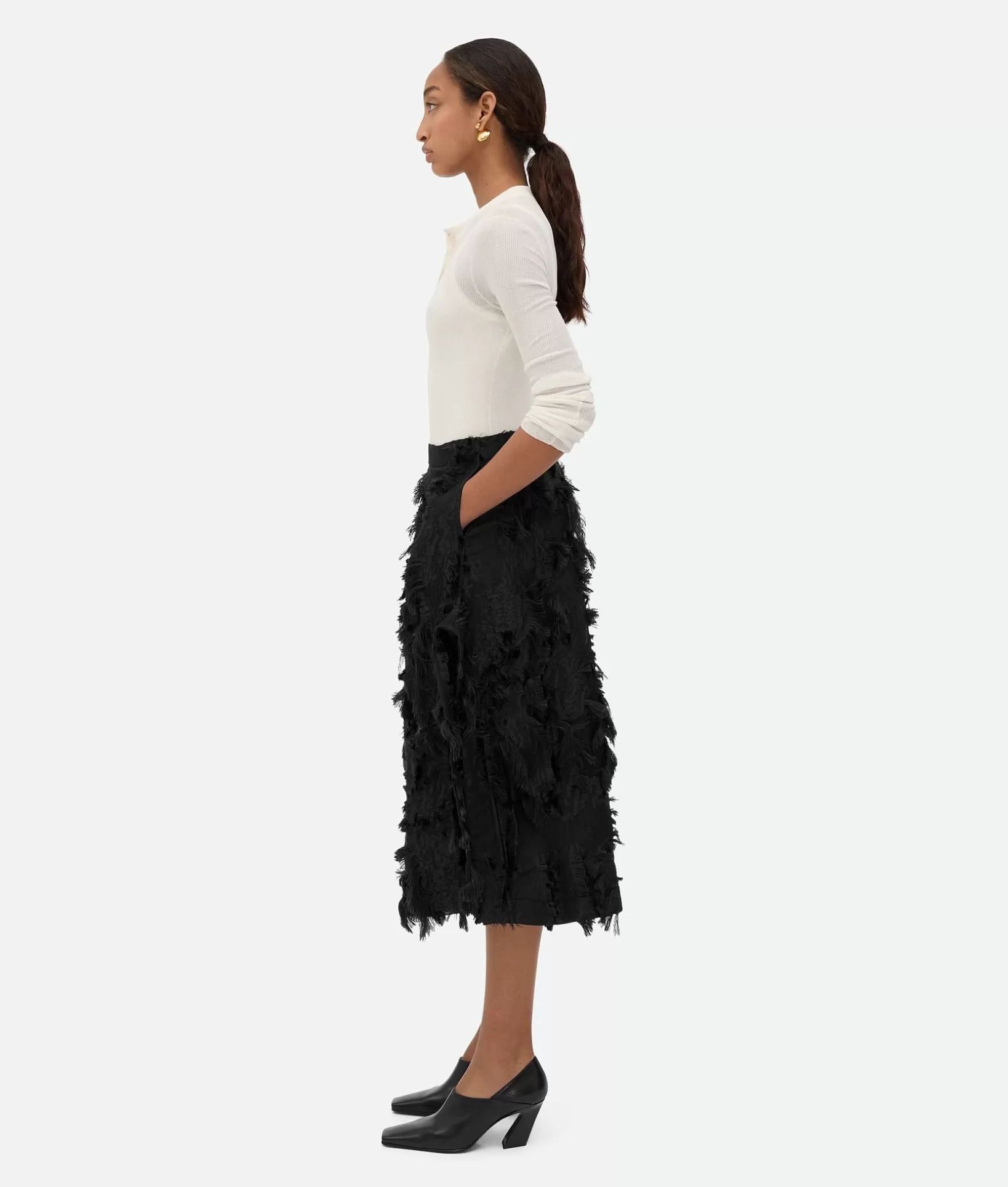 Skirts>Bottega Veneta Viscose Fil Coupe Skirt Black