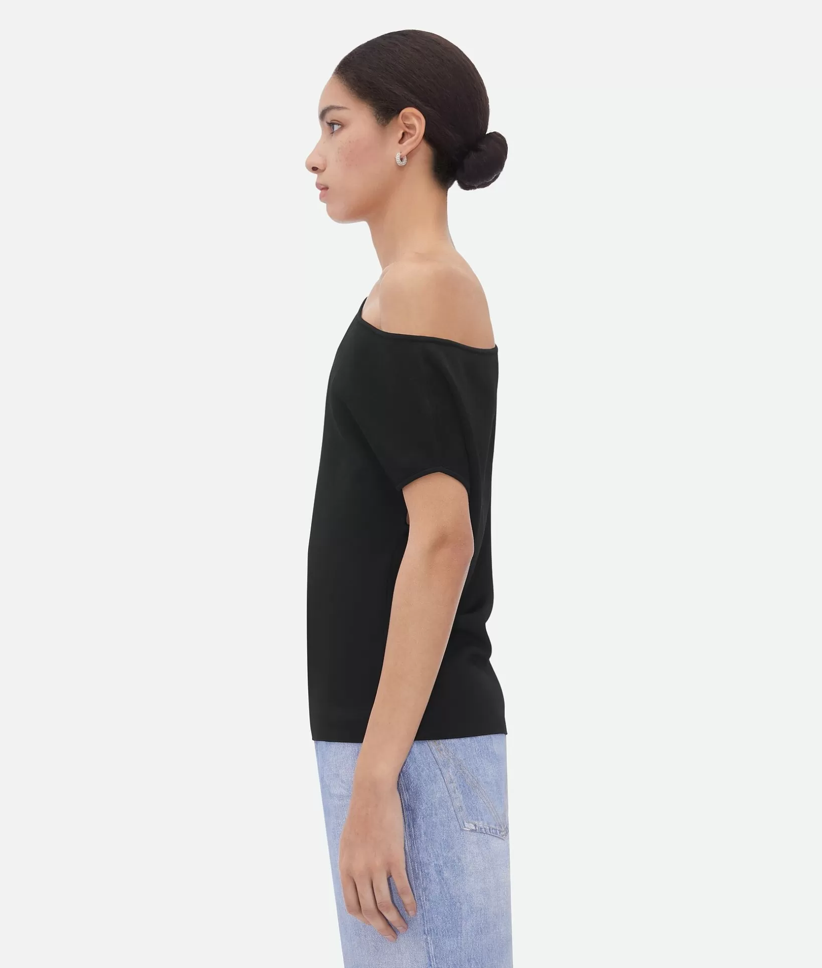 Tops And T-Shirts>Bottega Veneta Viscose Fluid Knitted Top Black