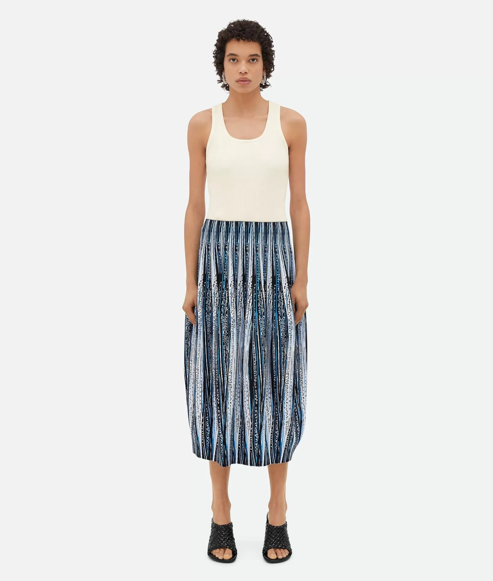 Skirts>Bottega Veneta Viscose Jacquard Skirt Blue/black