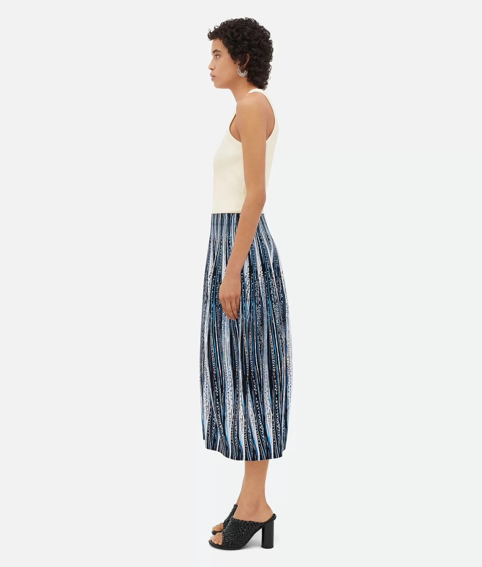 Skirts>Bottega Veneta Viscose Jacquard Skirt Blue/black