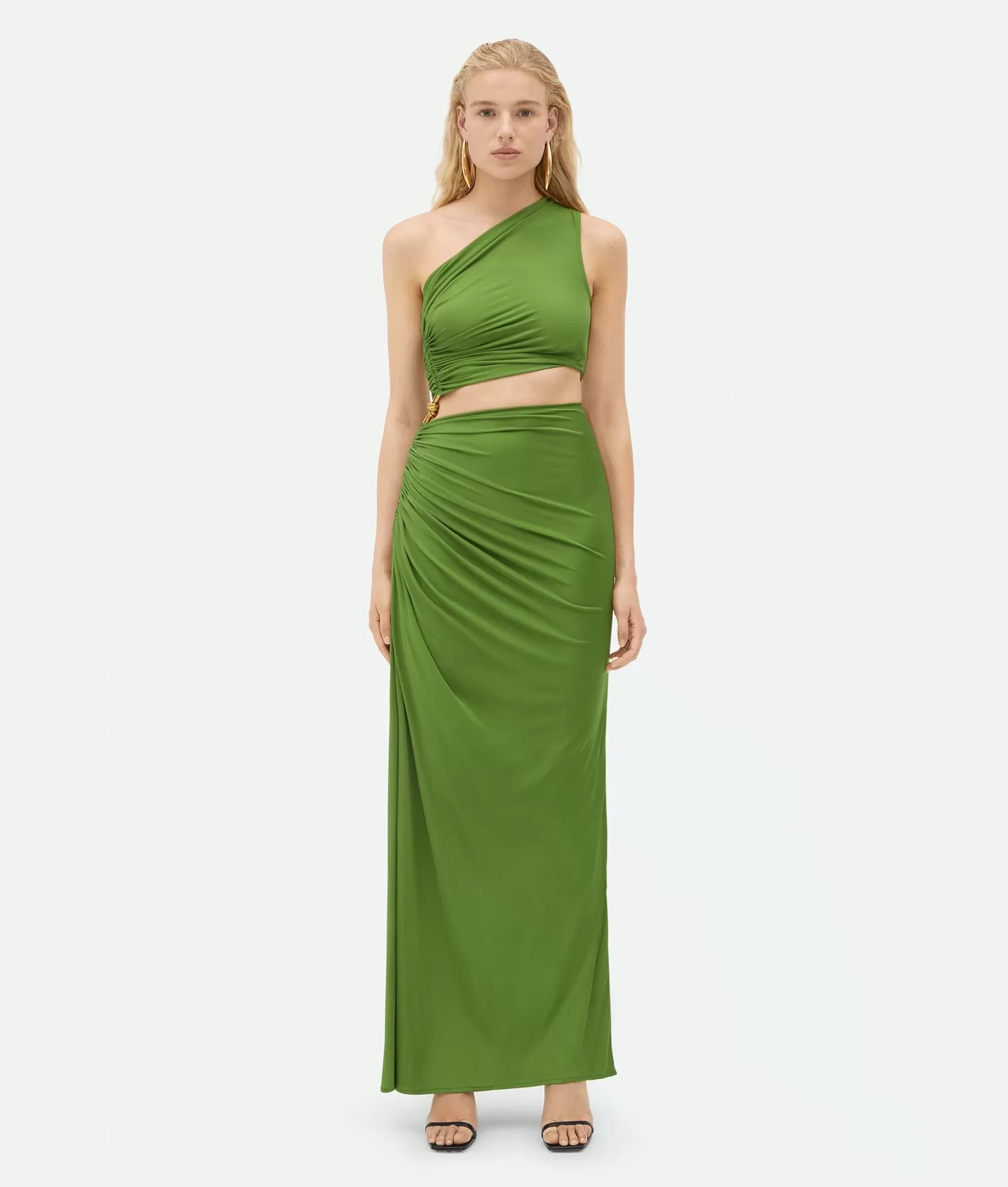 Dresses>Bottega Veneta Viscose Jersey Dress With Knot Jalapeno