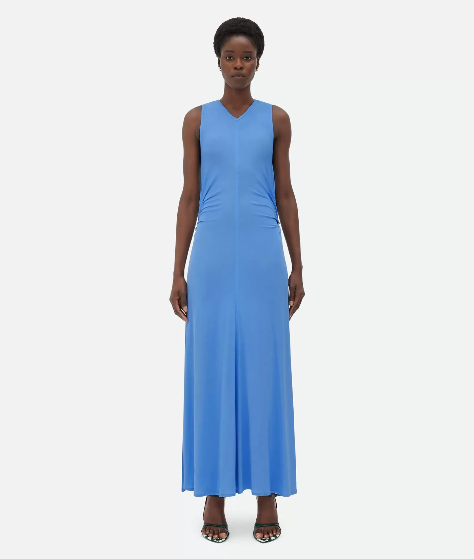 Dresses>Bottega Veneta Viscose Jersey Long Dress With Knot Ring Admiral