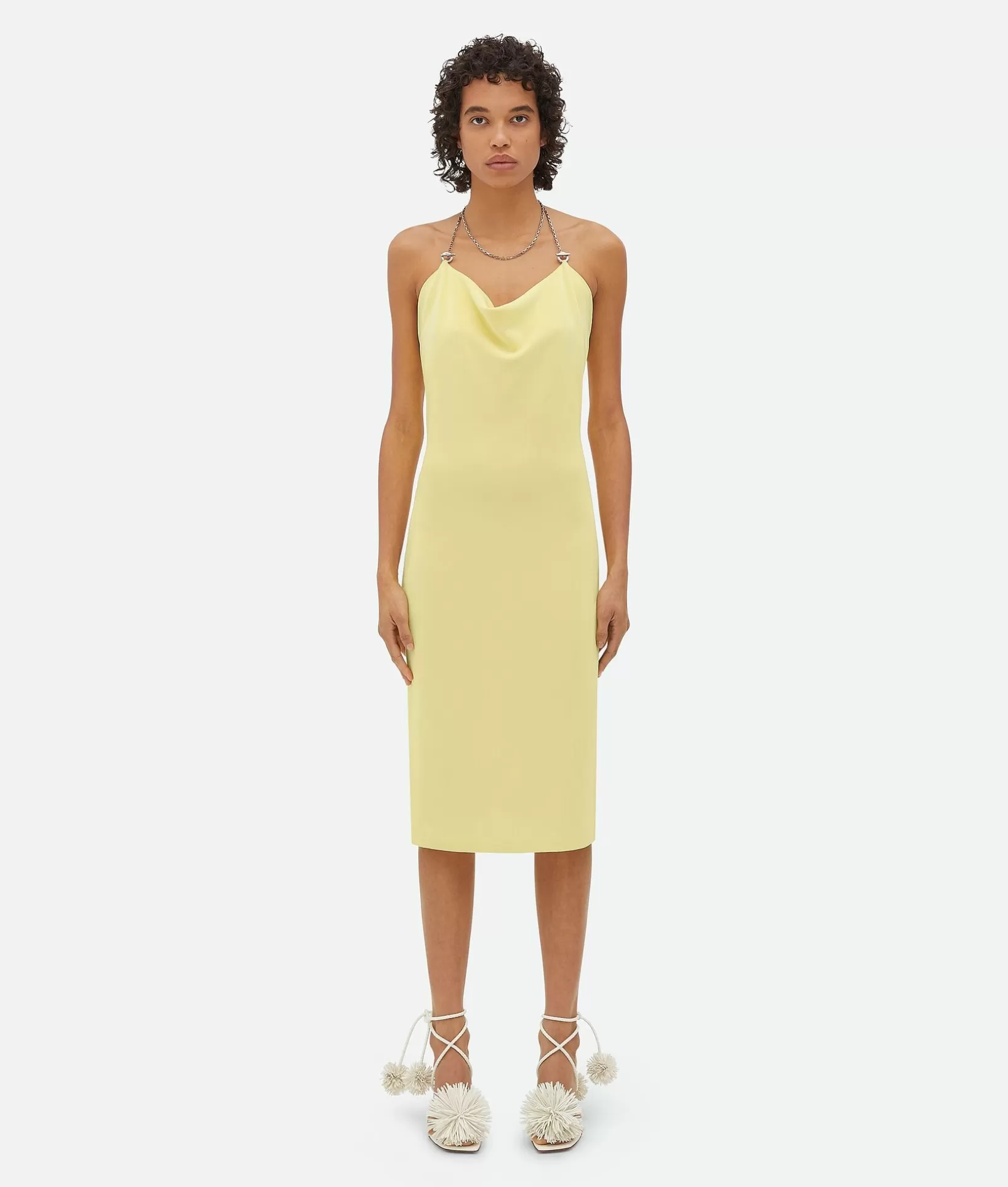 Dresses>Bottega Veneta Viscose Midi Dress Pineapple