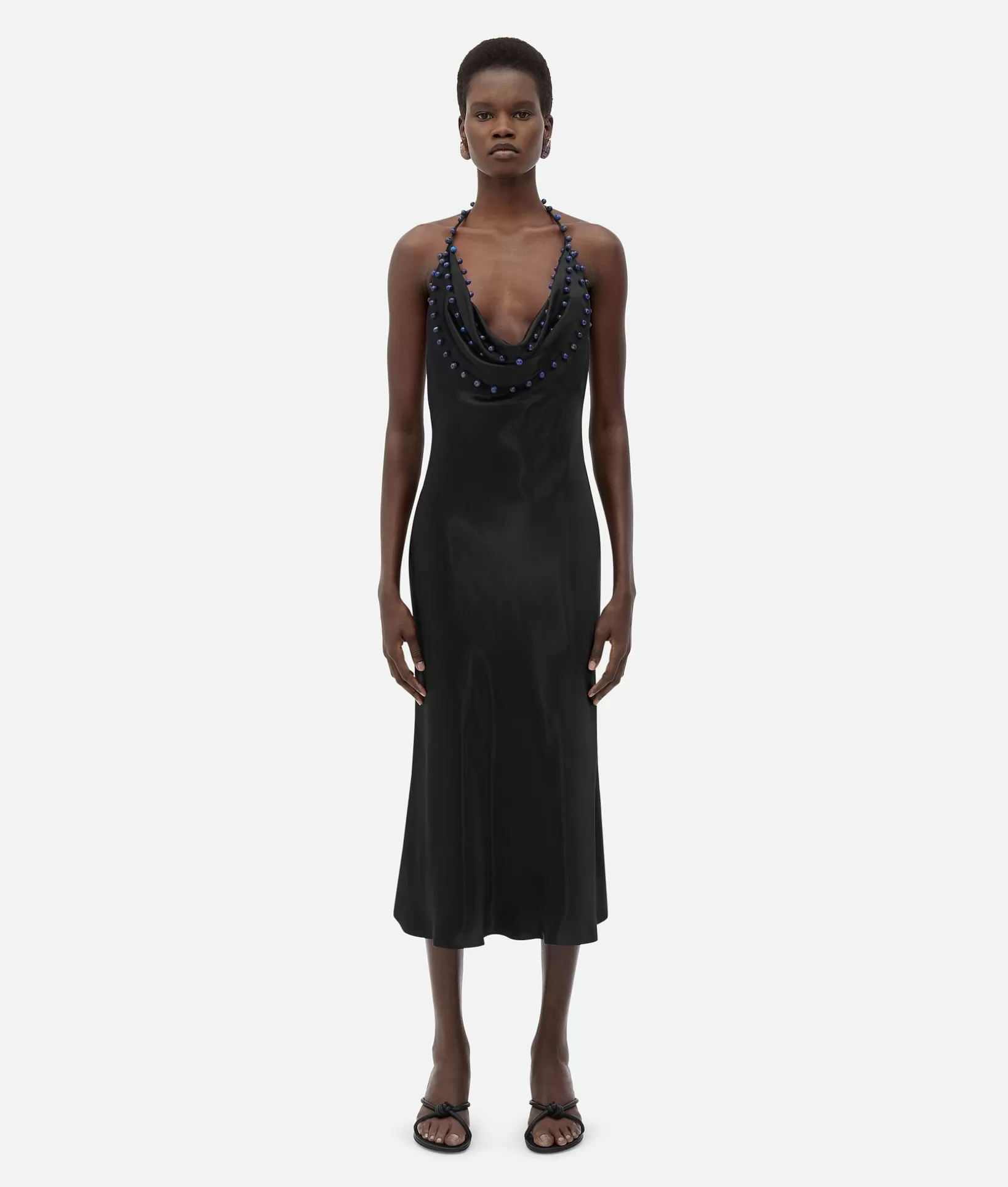 Dresses>Bottega Veneta Viscose Satin Dress Black