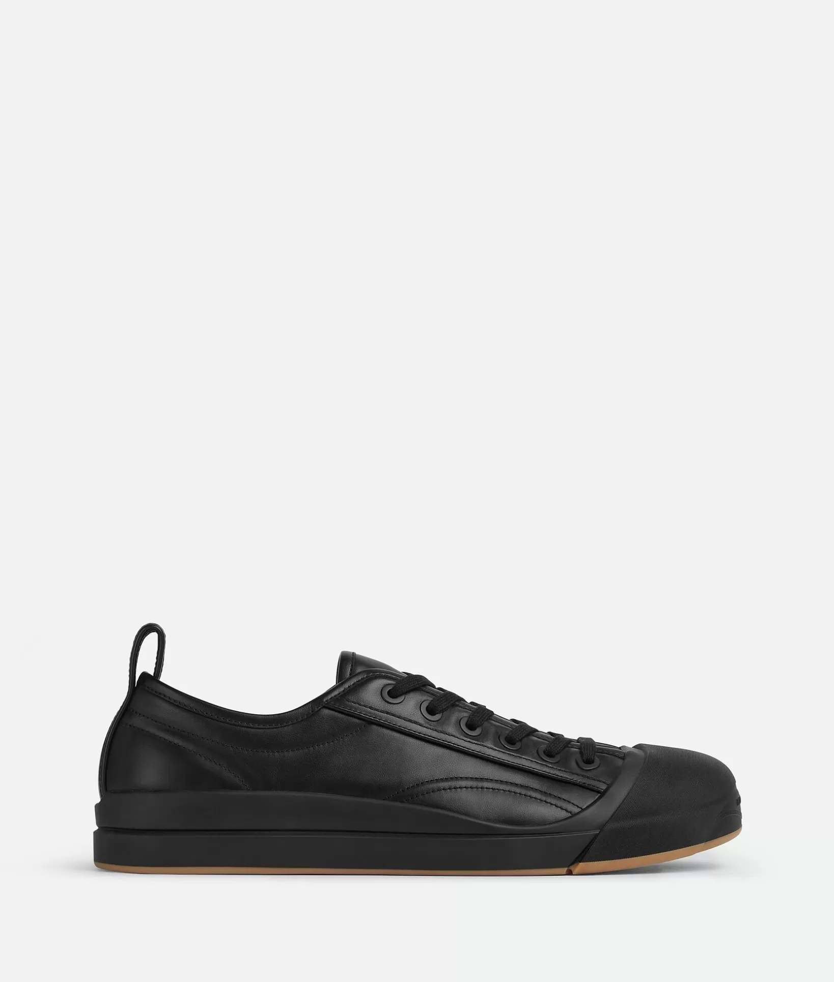 Sneakers>Bottega Veneta Vulcan Leather Sneaker Black