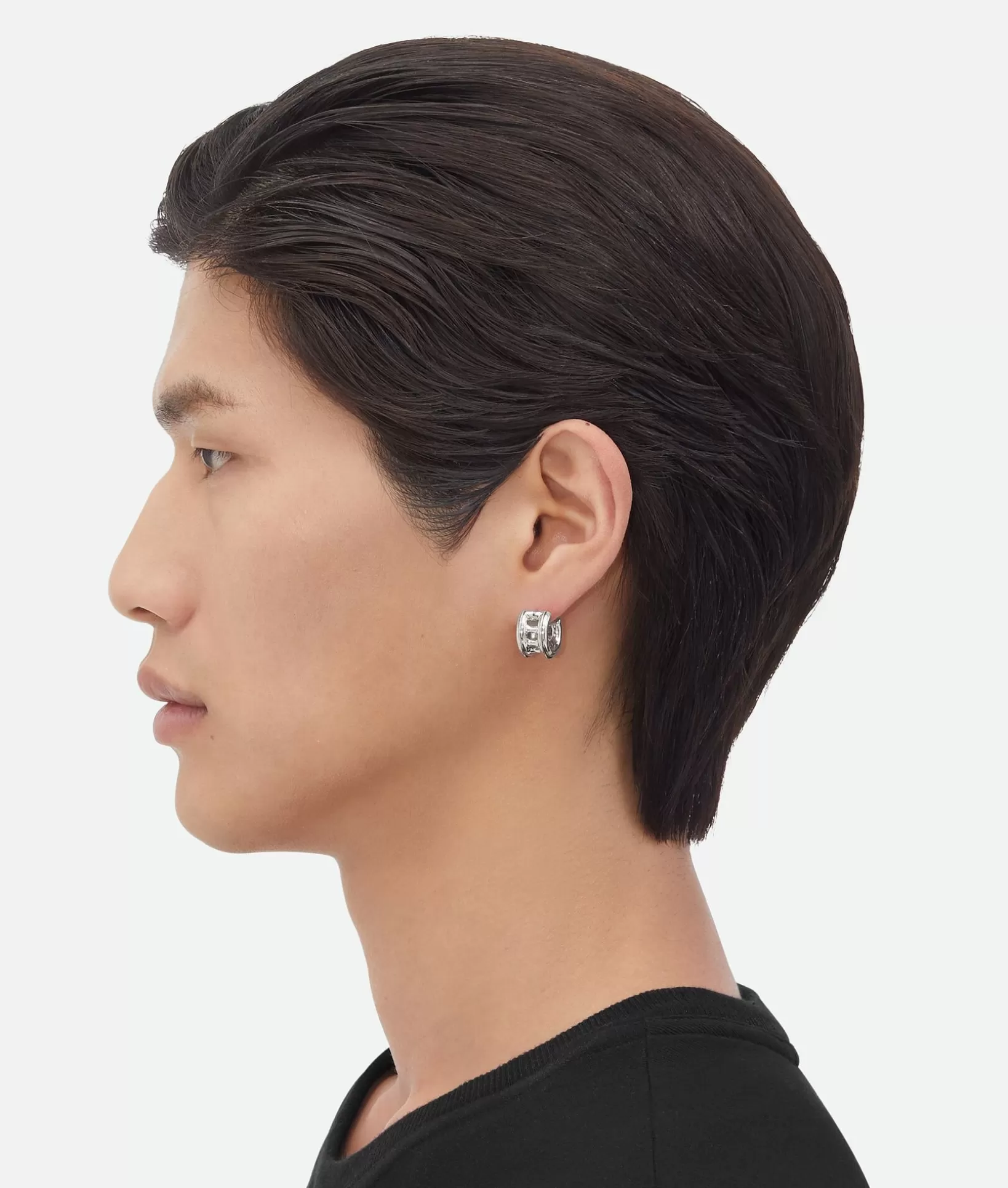 Earrings>Bottega Veneta Watch Hoop Earrings Silver