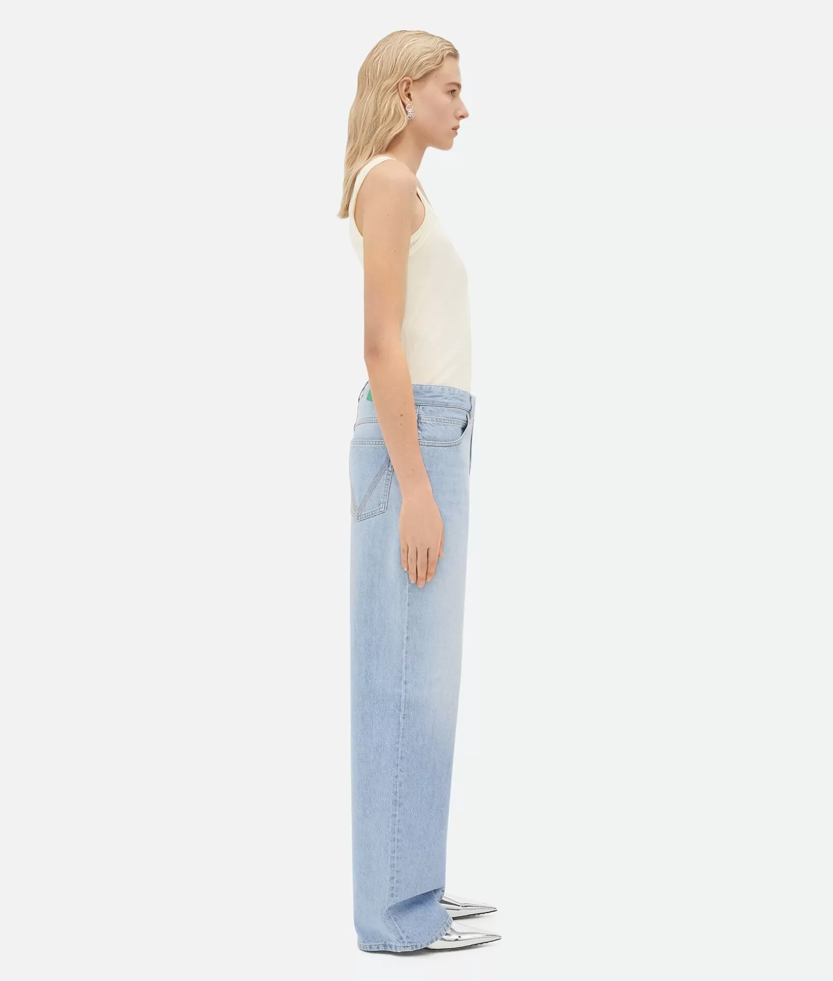 Denim>Bottega Veneta Wide Leg Light-Bleached Denim Light bleach