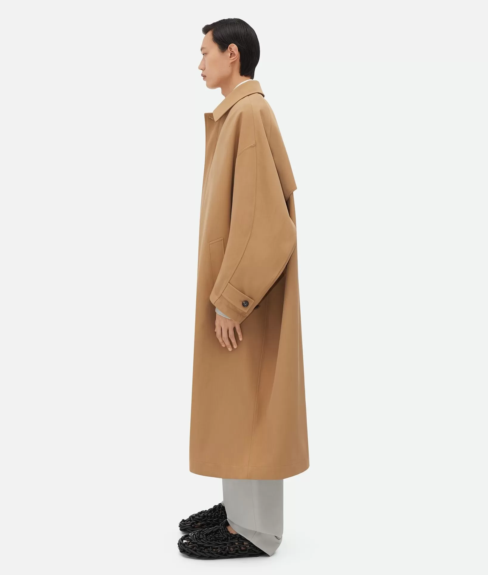 Coats>Bottega Veneta Wool And Cotton Coat Paper bag