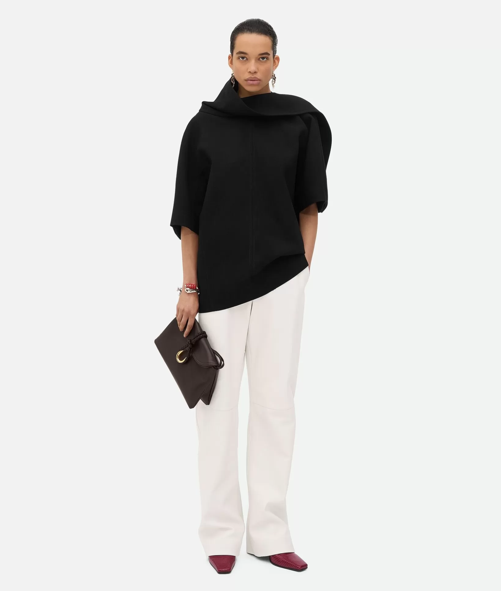 Tops And T-Shirts | Shirts>Bottega Veneta Wool Crepe Top Black