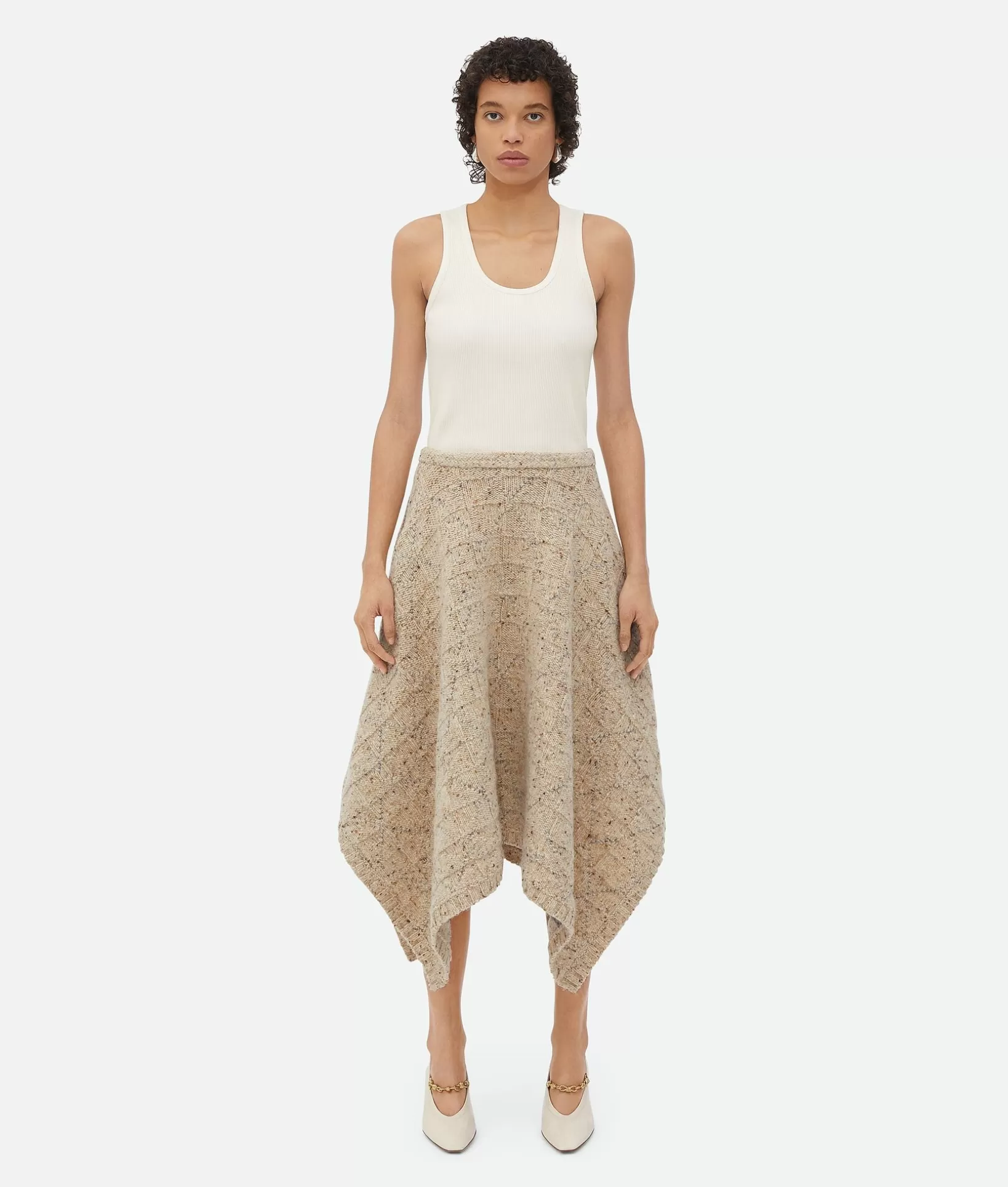 Skirts>Bottega Veneta Wool Diamond Skirt Dove/grey melange