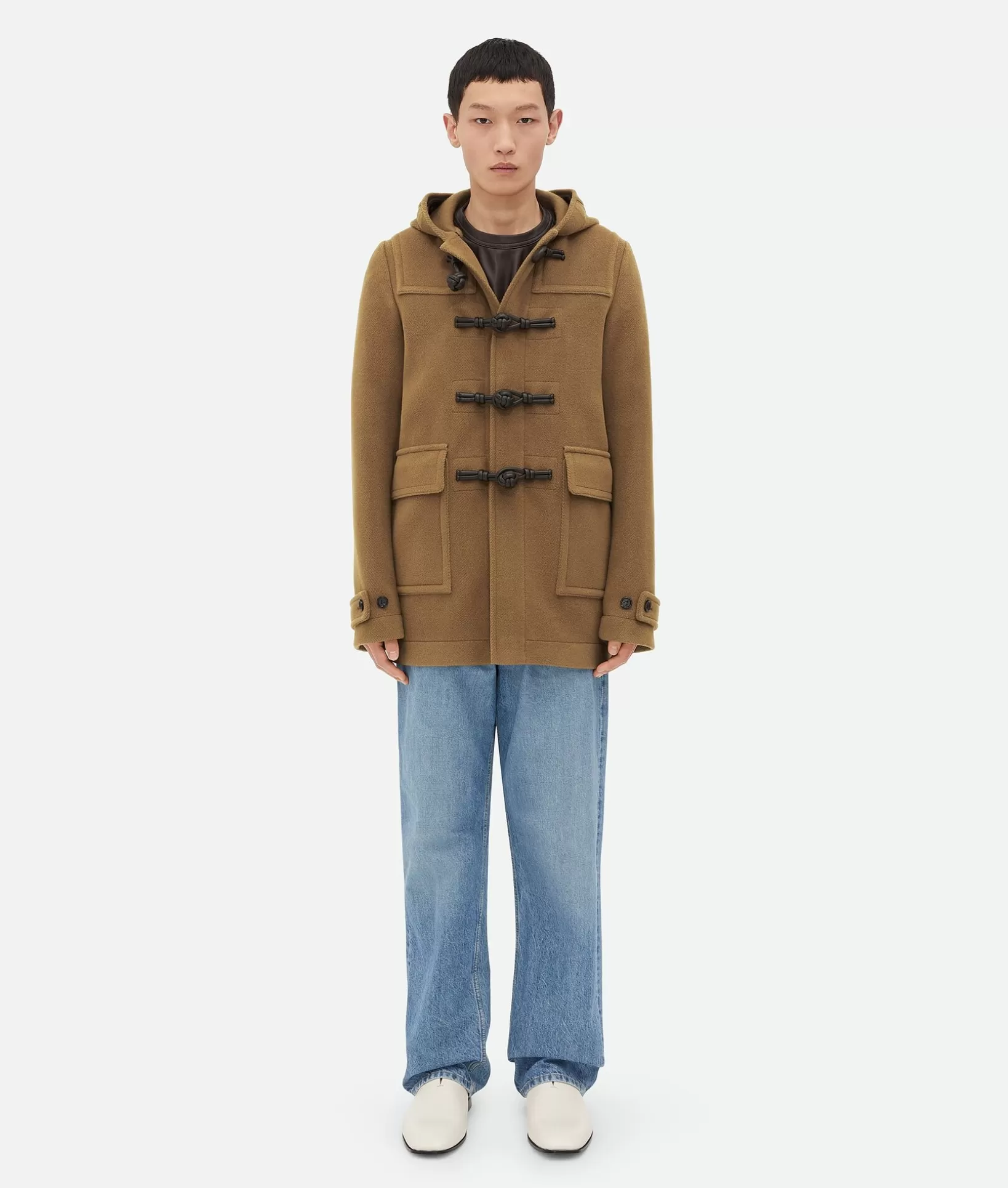 Coats>Bottega Veneta Wool Duffle Coat Acorn