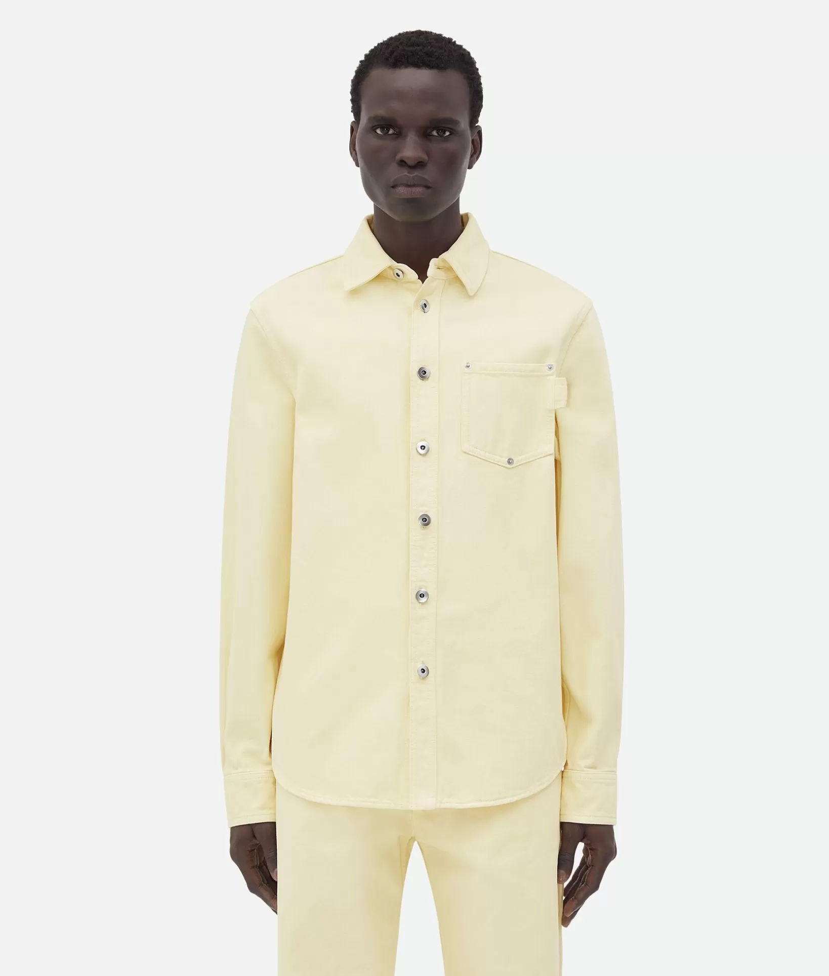 Shirts | Denim>Bottega Veneta Yellow Wash Denim Shirt Banana